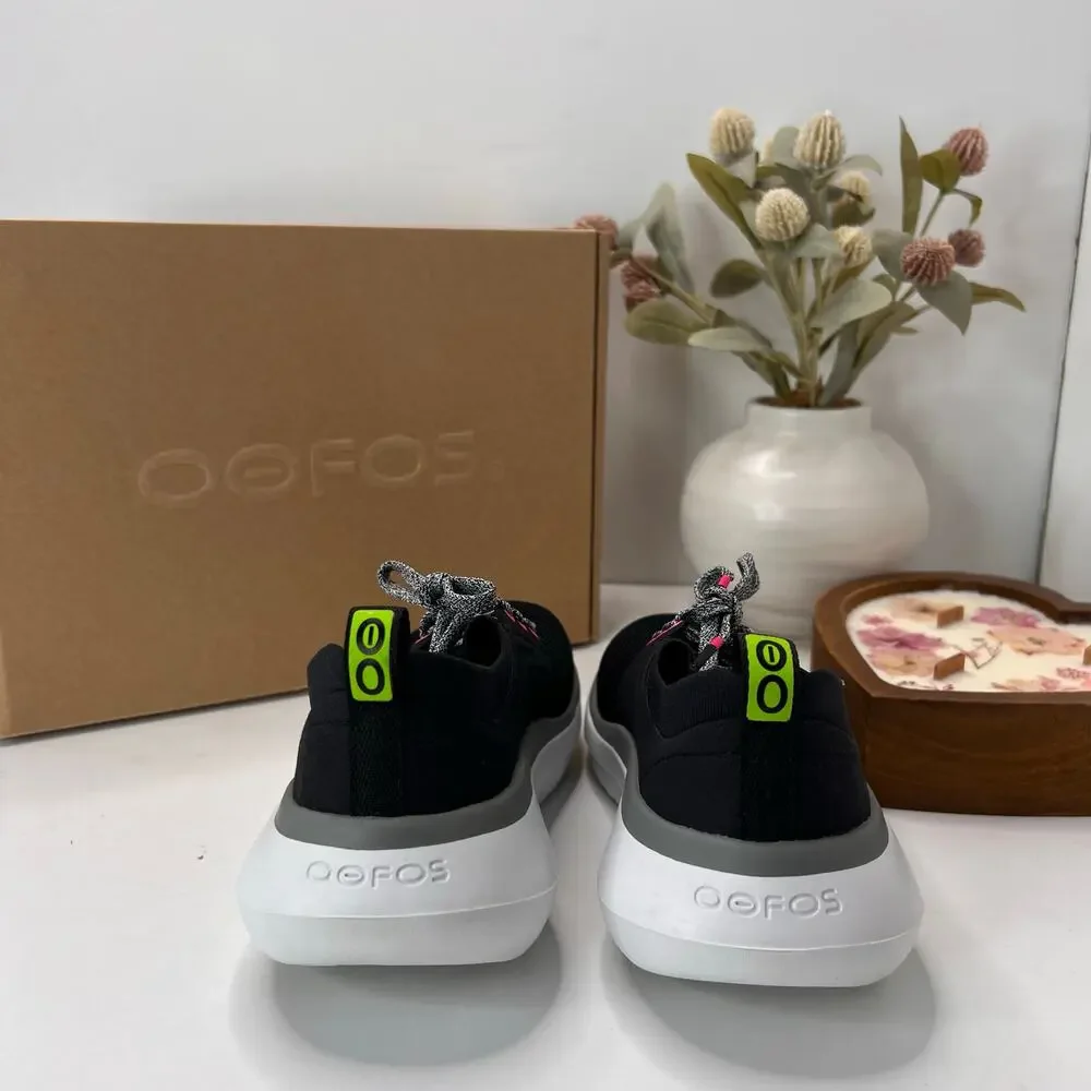 OOFOS OOmy Stride Recovery Sneakers White/Black Style 5077 Women's 5 Athleisure